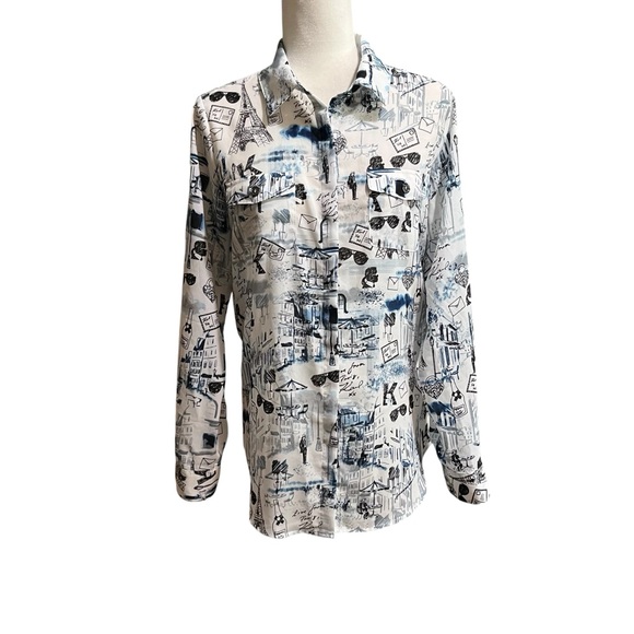 Karl Lagerfeld Paris corp core, business casual, coastal core long sleeve shirt - Picture 2 of 15